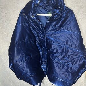 Wild Fable Iridescent Shine Duvet Puffer Jacket Navy Blue Water Resistant XL